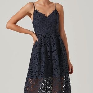 ASTR The Label Lace A Line Midi Dress